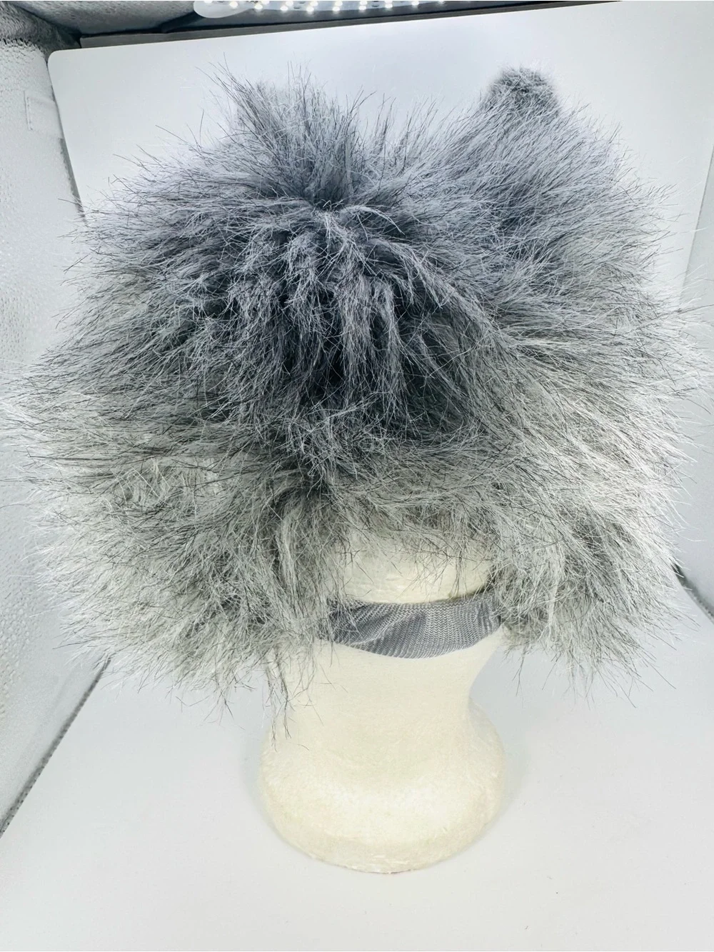 Wolf Head Green Trading Plush Hat Cap Realistic Costume Creative Play Adult Size - Picture 3 of 6